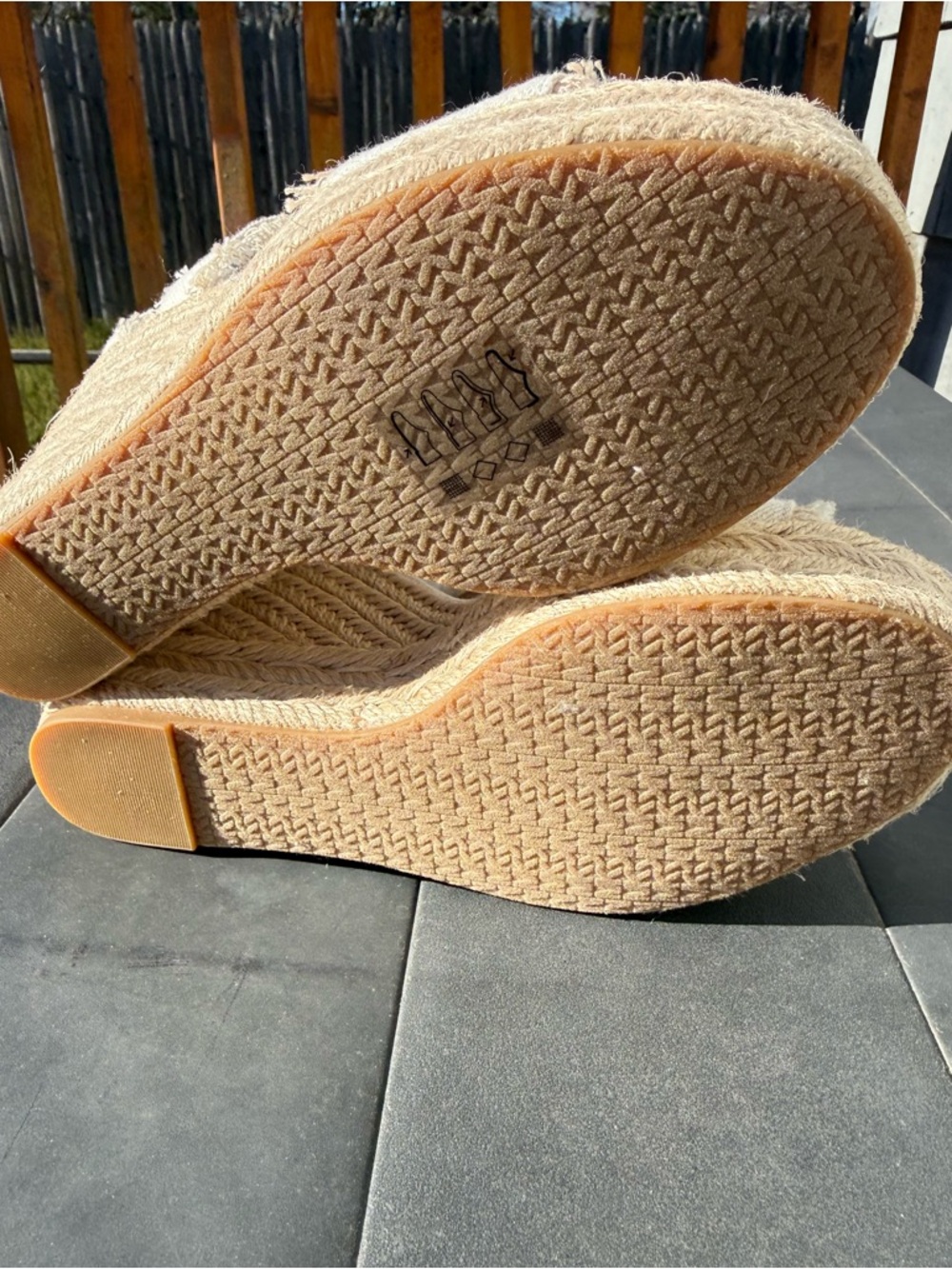 Michael Kors Cream Frayed Zip-Front Wedge Sandals - Picture 10 of 11